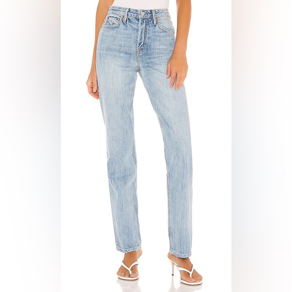 GRLFRND Light Wash Straight Leg Jeans